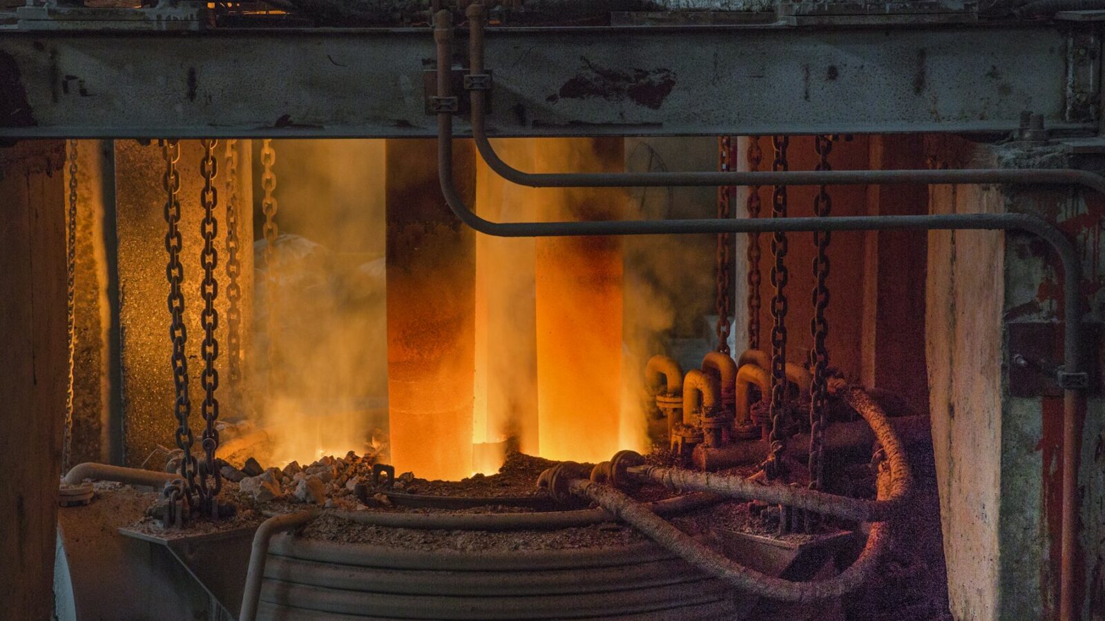 Forno in fase di fusione